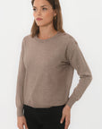 PULL BOUTONS - BELINDA - TAUPE CHINE