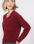 PULL COL V - B-ANITA - RHUBARBE