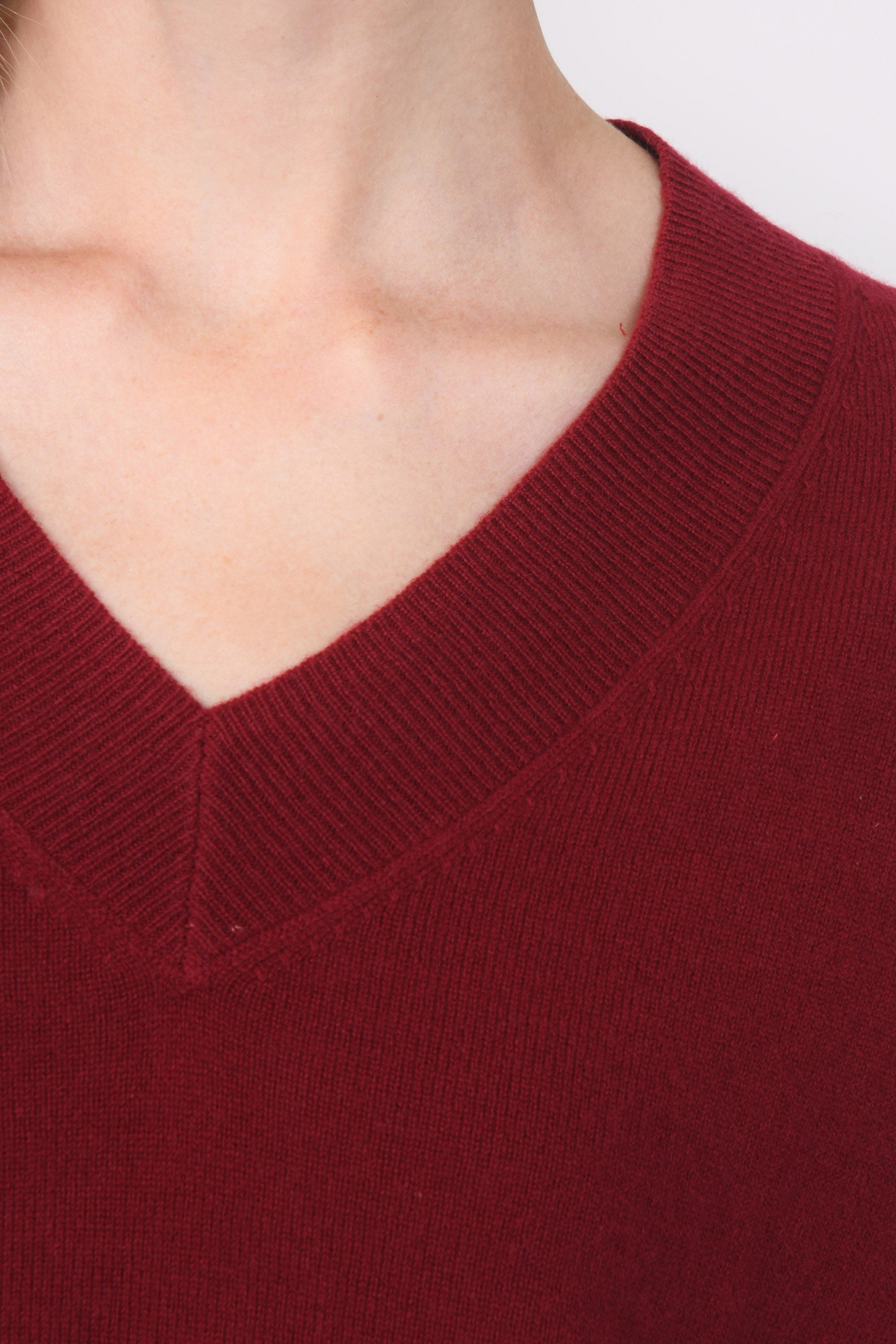 PULL COL V - B-ANITA - RHUBARBE