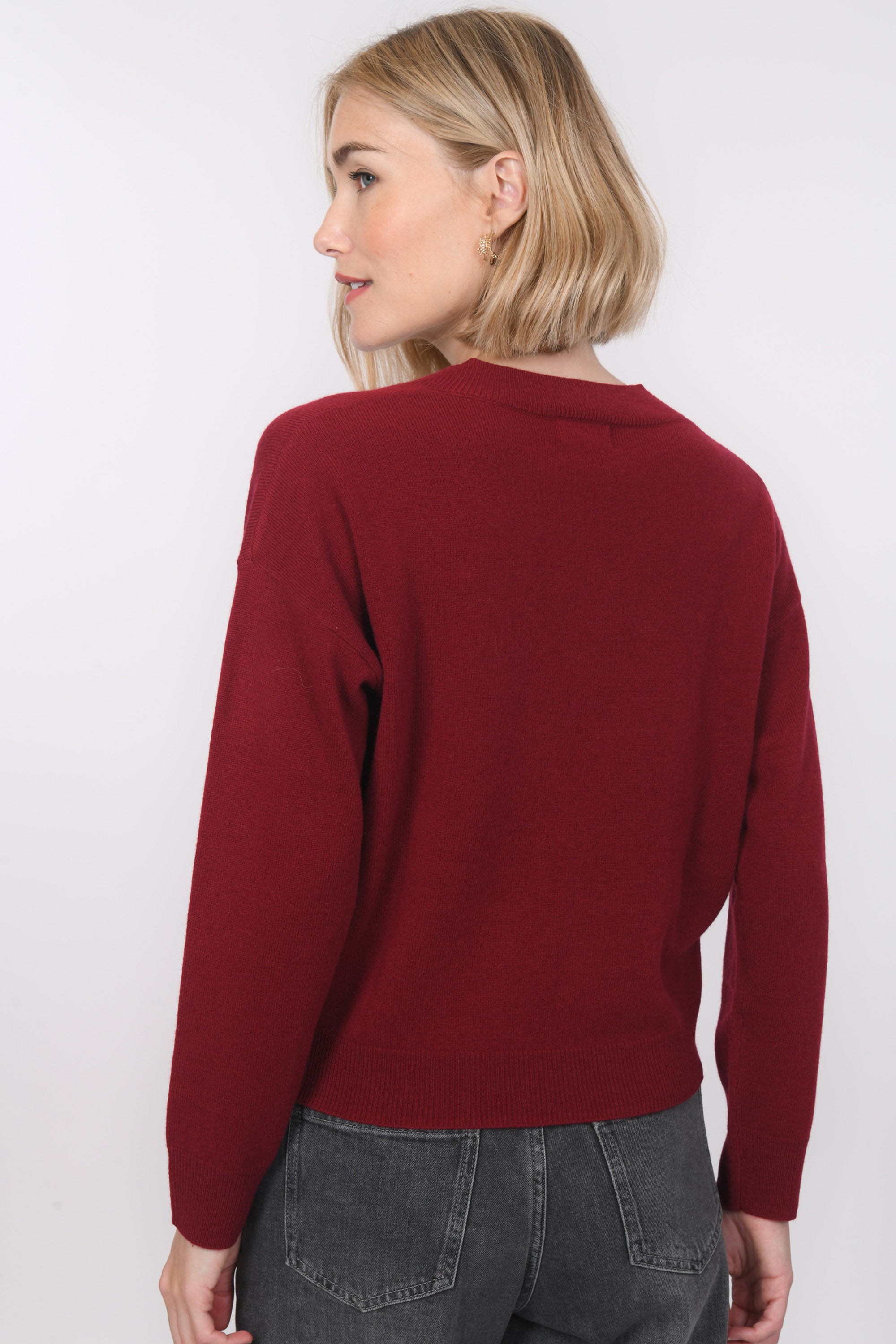 PULL COL V - B-ANITA - RHUBARBE