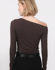 TSHIRT ASYMETRIQUE - B-ANILA - CHOCOLAT