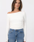 TSHIRT ASYMETRIQUE - B-ANILA - ECRU