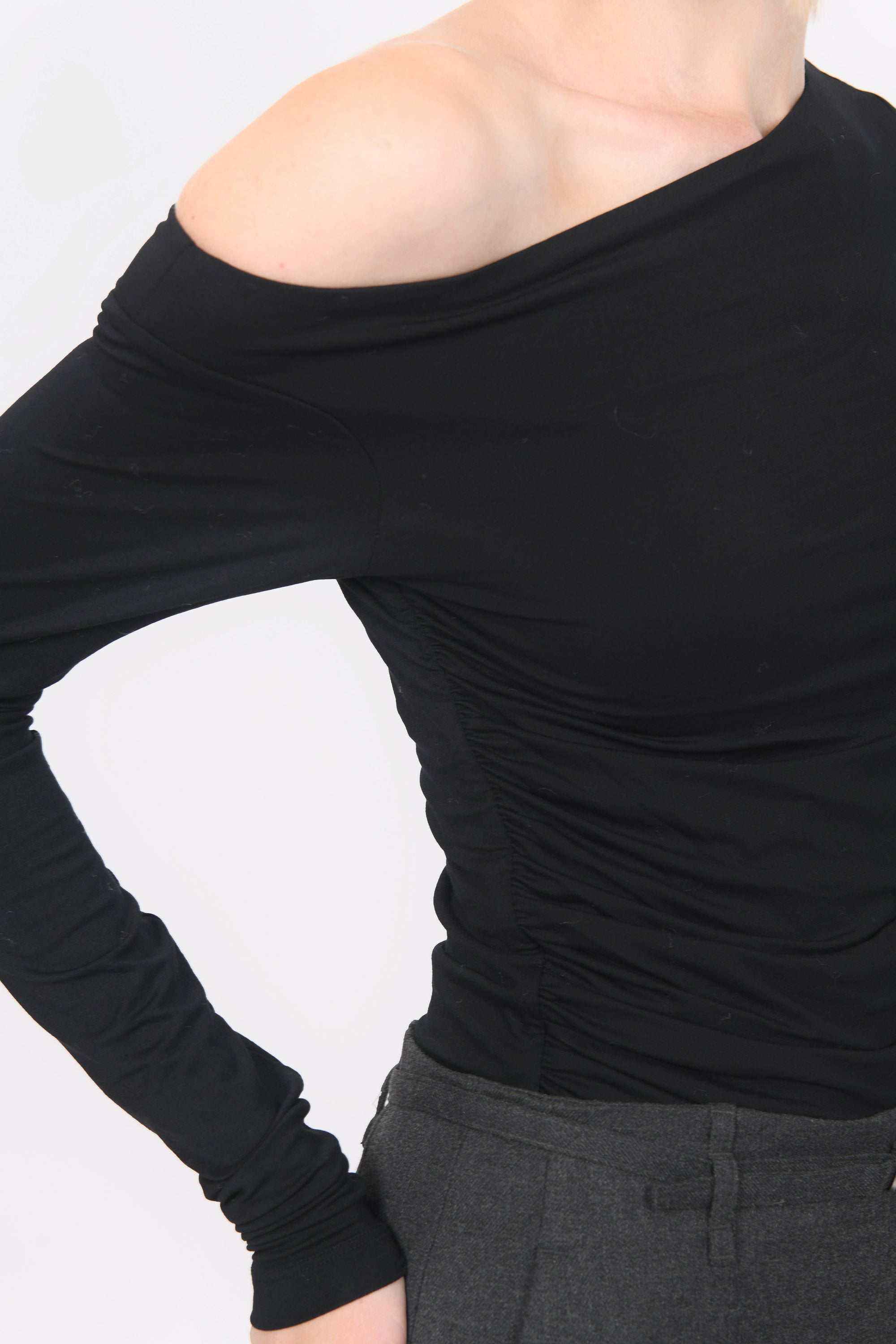 TSHIRT ASYMETRIQUE - B-ANILA - NOIR