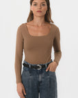 TEE-SHIRT COL CARRE - CLEMENTINE - CARIBOU