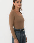TEE-SHIRT COL CARRE - CLEMENTINE - CARIBOU