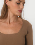 TEE-SHIRT COL CARRE - CLEMENTINE - CARIBOU