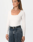 TEE-SHIRT COL CARRE - CLEMENTINE - ECRU
