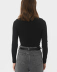 TEE-SHIRT COL CARRE - CLEMENTINE - NOIR