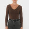 TEE-SHIRT COL V - MATHILDA - ECRU