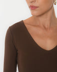 TEE-SHIRT COL V - MATHILDA - CARIBOU