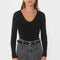 TEE-SHIRT COL V - MATHILDA - ECRU