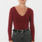 TEE-SHIRT COL V - MATHILDA - ECRU