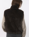 VESTE SANS MANCHE - BABEL - CHOCOLAT