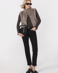 VESTE SANS MANCHE - BABEL - TAUPE