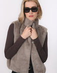 VESTE SANS MANCHE - BABEL - TAUPE