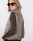 VESTE SANS MANCHE - BABEL - TAUPE