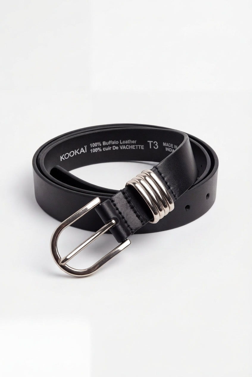 CEINTURE CUIR - DALIYA - NOIR
