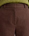 PANTALON TAILLE HAUTE - CLEO - CHOCOLAT