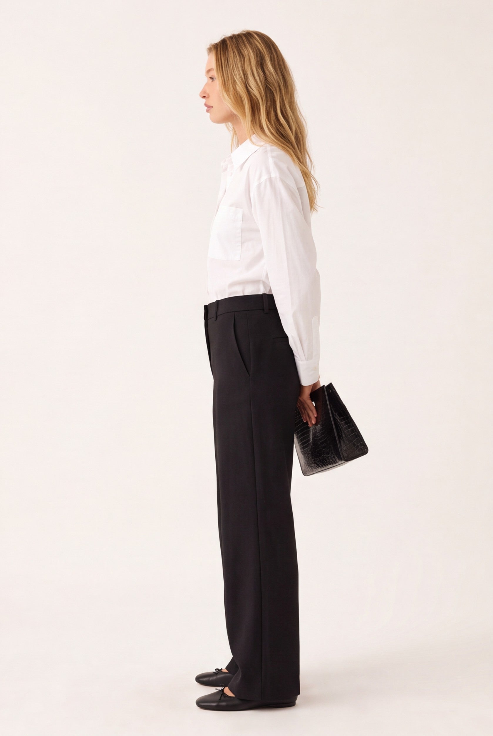 PANTALON TAILLE HAUTE - CLEO - NOIR