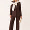 PANTALON SURPIQURE - CLEO - CHOCOLAT