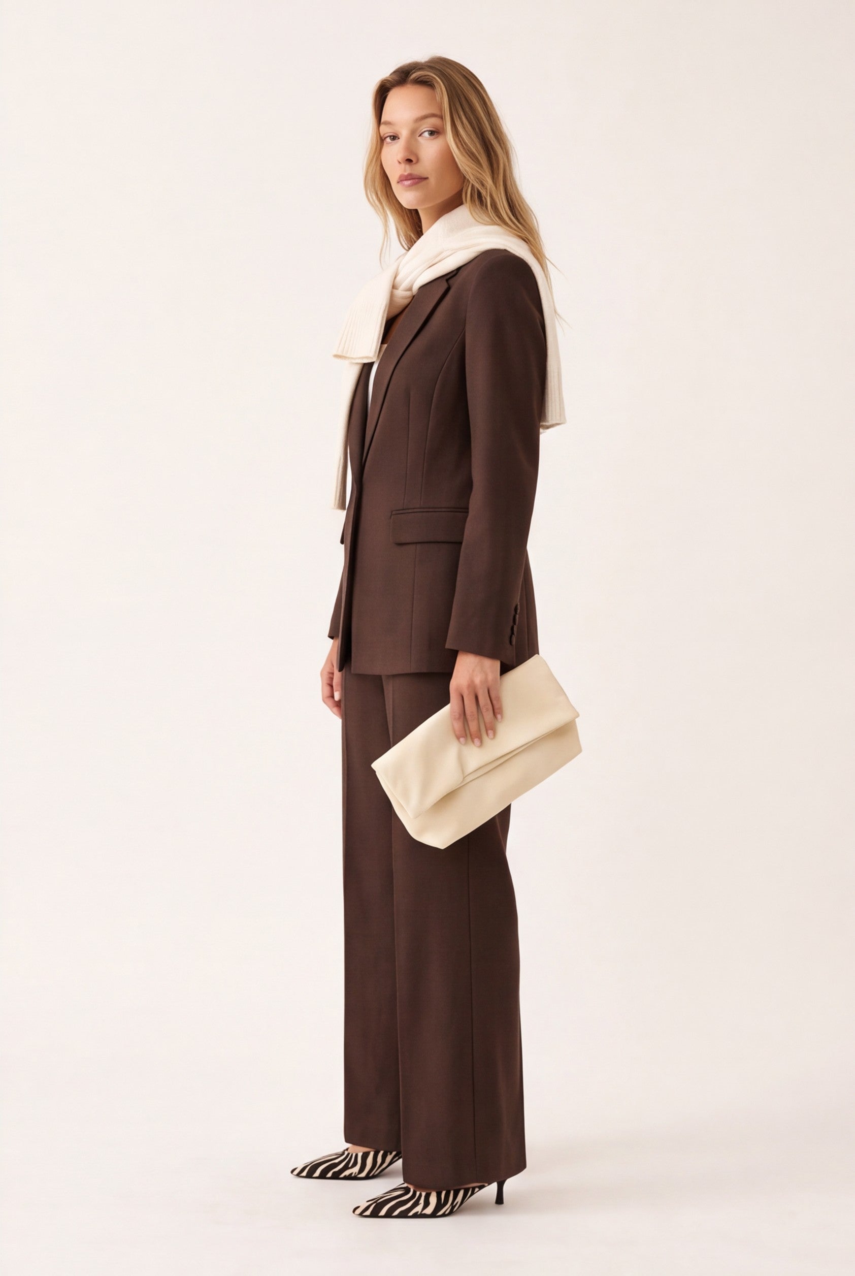 PANTALON SURPIQURE - CLEO - CHOCOLAT