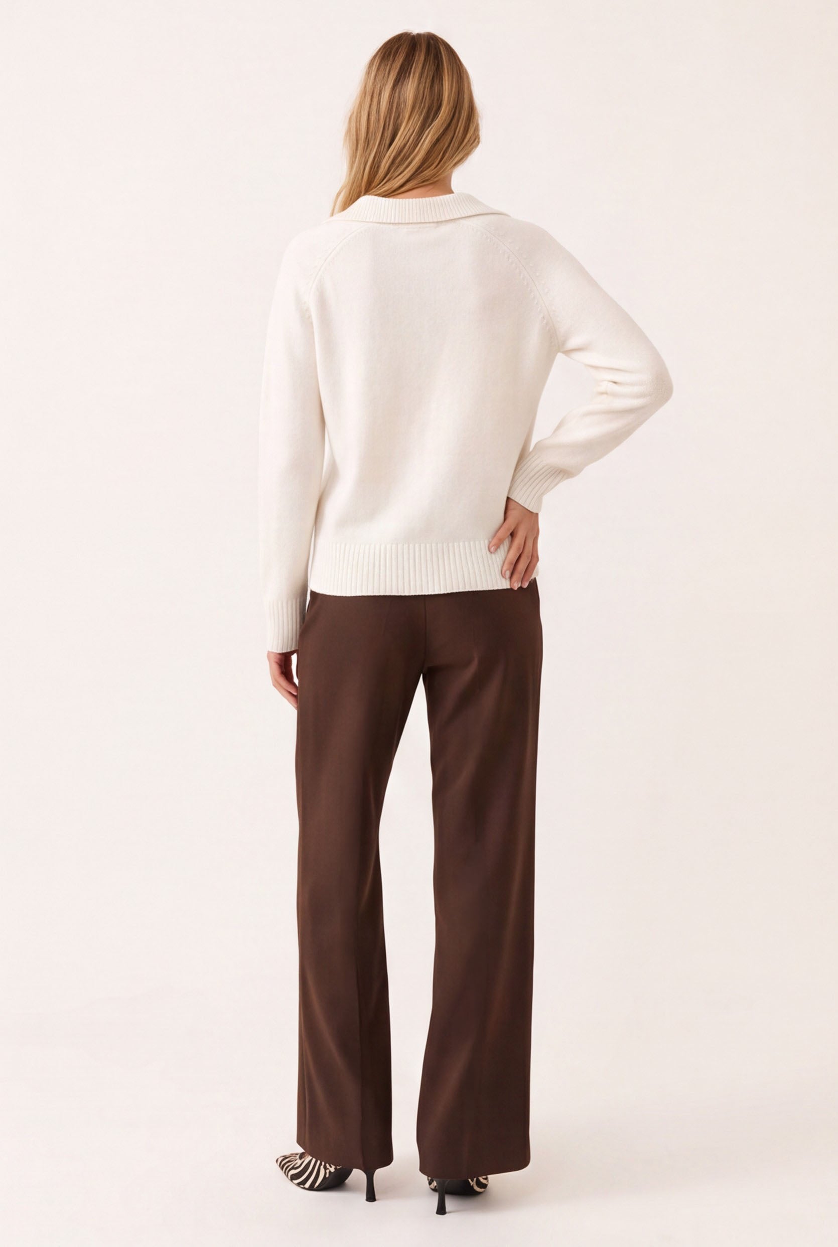 PANTALON SURPIQURE - CLEO - CHOCOLAT