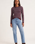 PULL RAS DE COU RAYE - OLYMPE - BORDEAUX