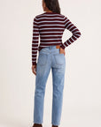 PULL RAS DE COU RAYE - OLYMPE - BORDEAUX