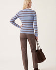 PULL RAS DE COU RAYE - OLYMPE - CIEL