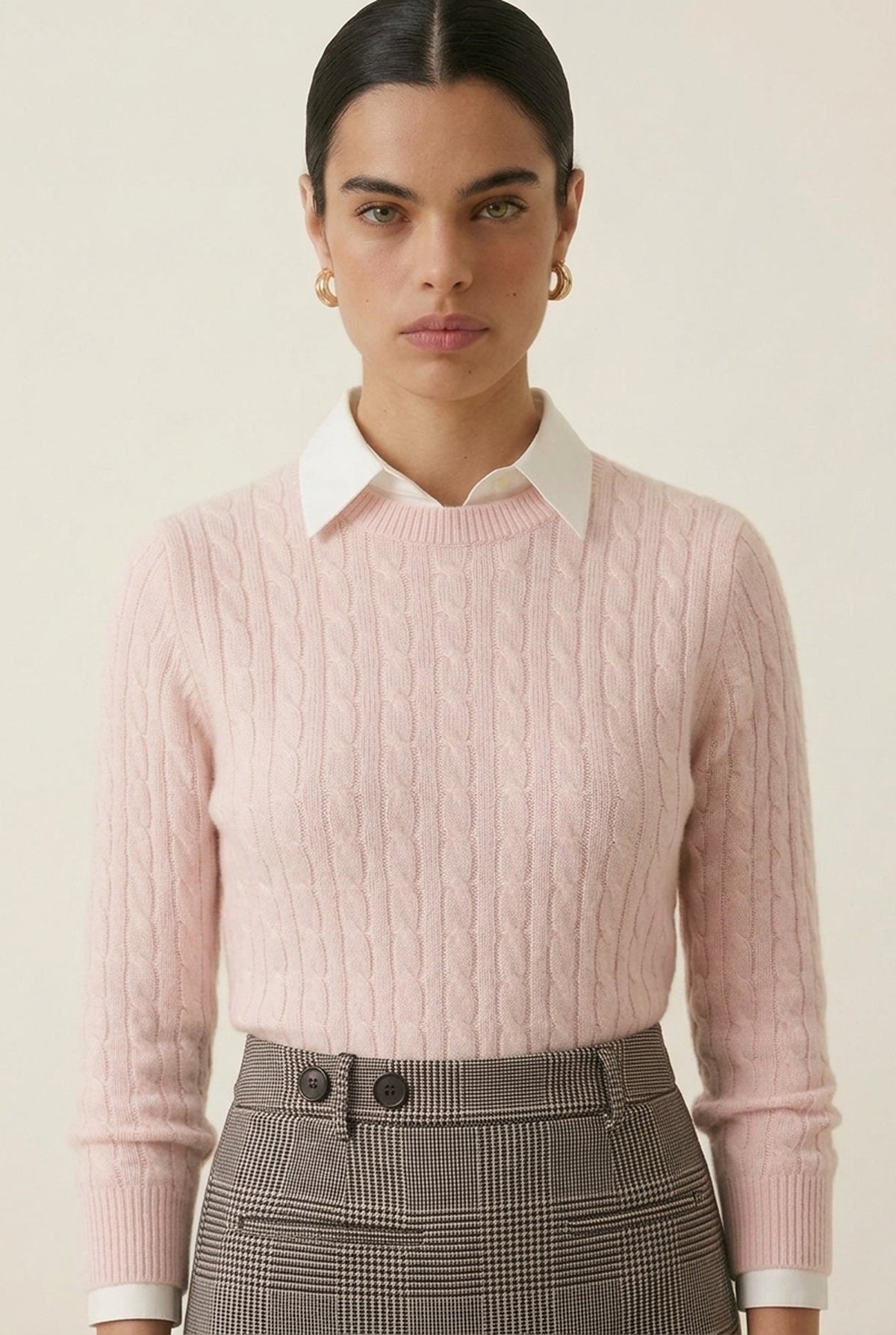 PULL TORSADES - DANITA - ROSE PALE