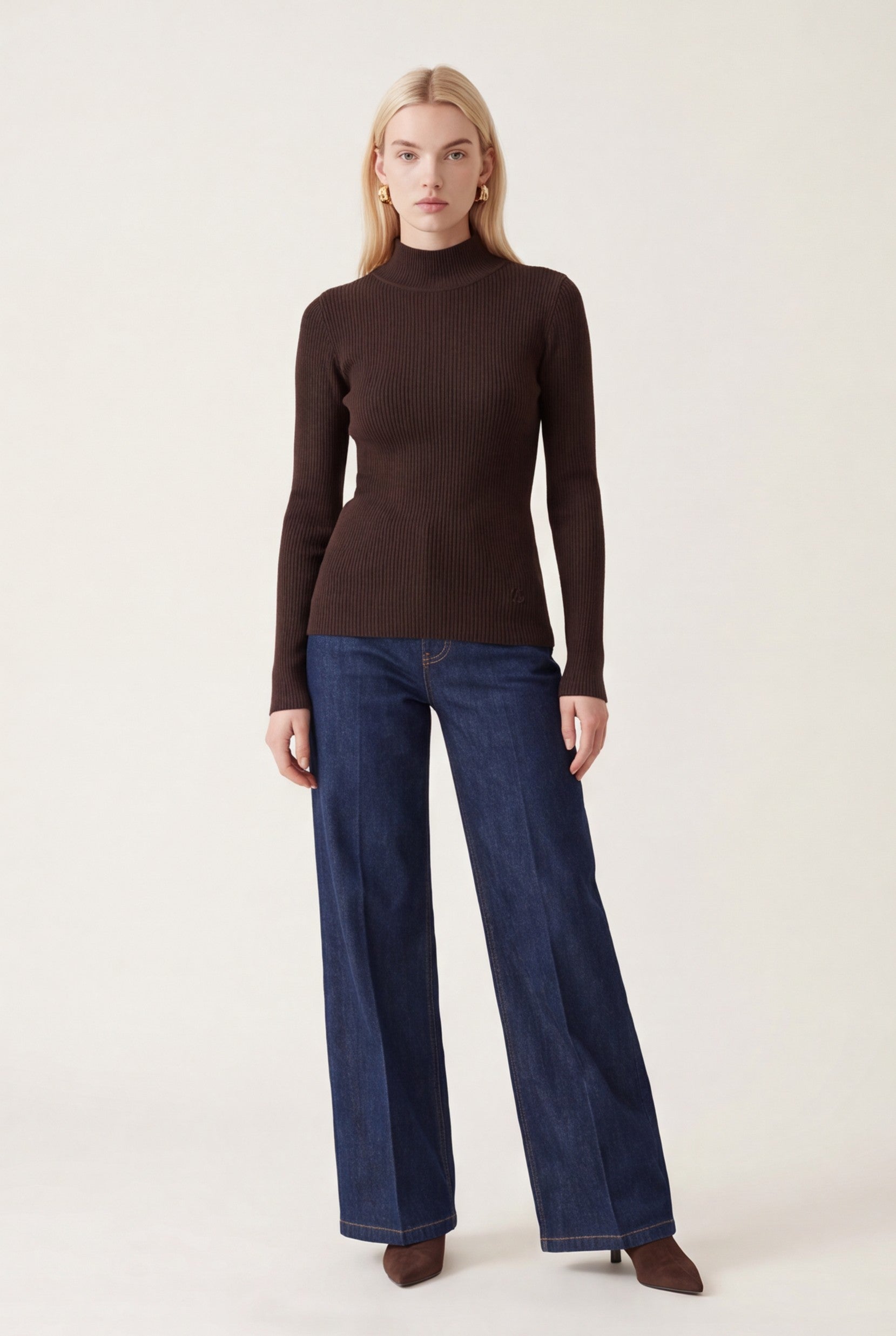 PULL COL MONTANT - D-BAYRON - BRUN