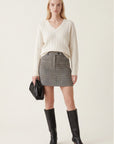 PULL COL V TORSADE - DARI - ECRU