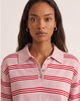 PULL POLO RAYE - DARIA - ROSE/ROUGE