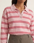 PULL POLO RAYE - DARIA - ROSE/ROUGE
