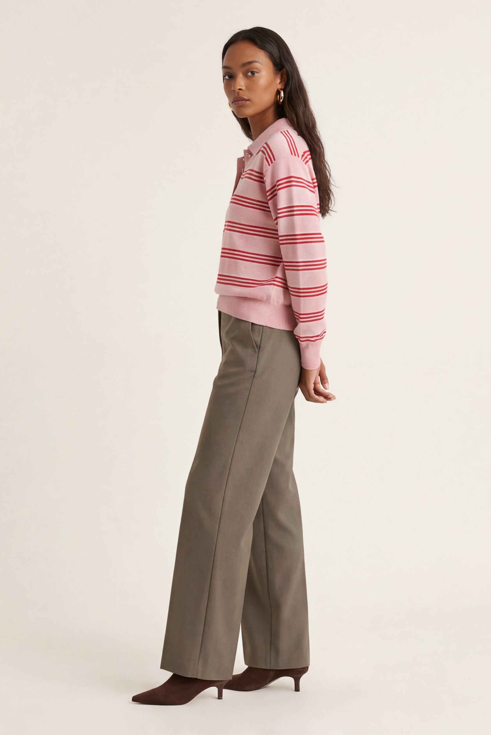 PULL POLO RAYE - DARIA - ROSE/ROUGE