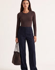 PANTALON TAILLE BASSE - CLEO - MARINE
