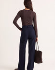 PANTALON TAILLE BASSE - CLEO - MARINE