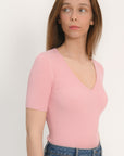PULL COL V MANCHES COURTES - CANDY - ABBY