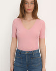 PULL COL V MANCHES COURTES - CANDY - ABBY