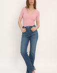 PULL COL V MANCHES COURTES - CANDY - ABBY