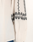 CHEMISIER BRODERIES  - AICHA - BLANC