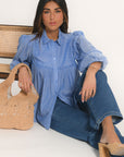 CHEMISIER BRODERIES  - AICHA - CHAMBRAY
