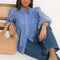 CHEMISIER BRODERIES  - AICHA - CHAMBRAY