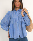 CHEMISIER BRODERIES  - AICHA - CHAMBRAY