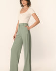 PANTALON TAILLE HAUTE - SAUGE - ALBA