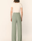PANTALON TAILLE HAUTE - SAUGE - ALBA