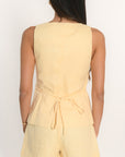 TOP BOUTONNE - ALICE - JAUNE