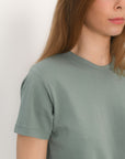 TEE SHIRT BOUTONS - AMBRE - SAUGE