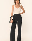 PANTALON TAILLE BASSE - MARINE - AMY