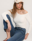 TEE SHIRT MANCHES LONGUES - ANYA - BLANC